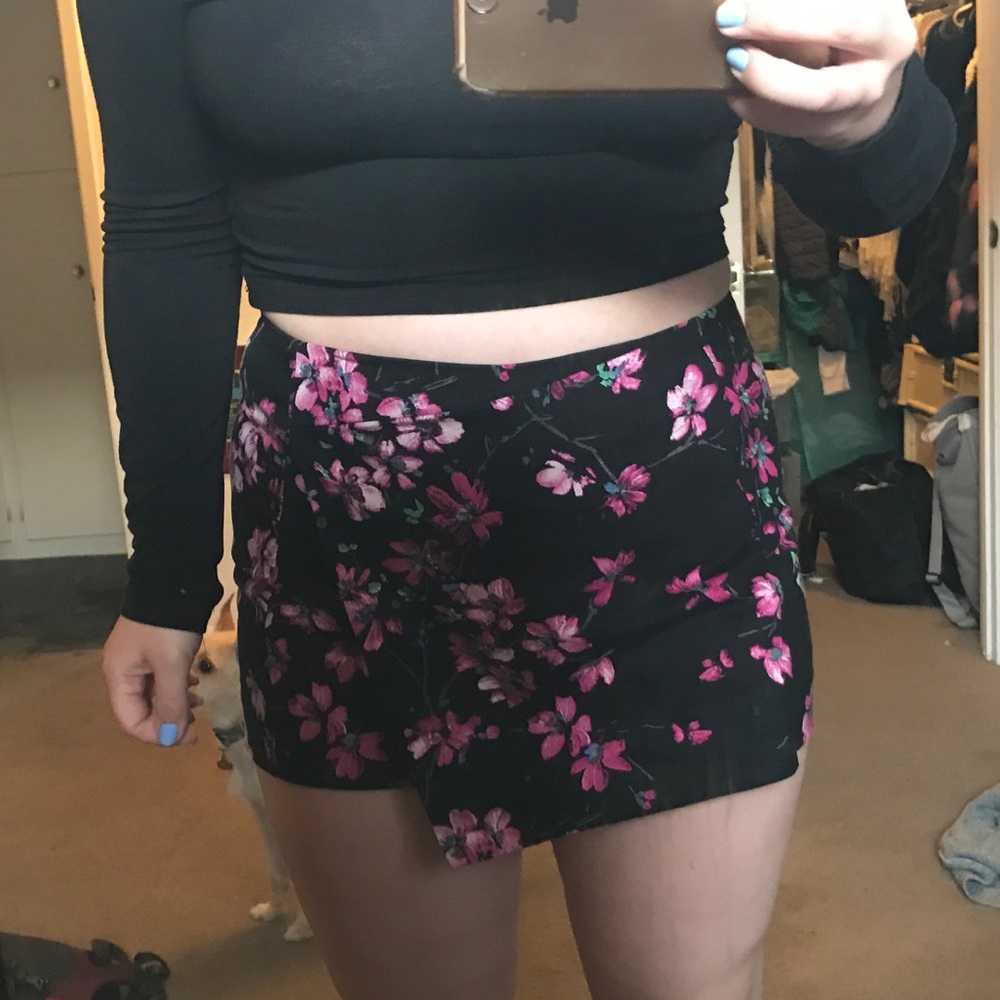 Express Floral Asymmetrical Skort